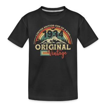 Geburtstagsgeschenk Vintage 1934 90 Jahre - Kinder Premium Bio T-Shirt - Schwarz - Vorne