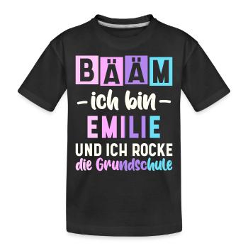 Name Emilie Geschenk Grundschule - Kinder Premium Bio T-Shirt - Schwarz - Vorne