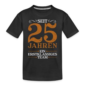 Seit 25 Jahren ein erstklassiges Team Hochzeit - Kinder Premium Bio T-Shirt - Schwarz - Vorne