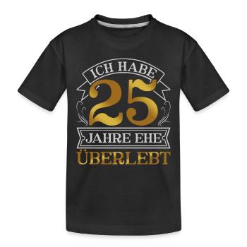 Silberhochzeit 25 Jahre Lustiges Geschenk Hochzeit - Kinder Premium Bio T-Shirt - Schwarz - Vorne