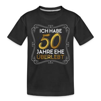 Goldene Hochzeit 50 Jahre Lustiges Geschenk Heirat - Kinder Premium Bio T-Shirt - Schwarz - Vorne