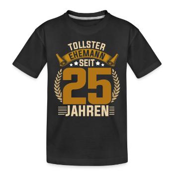 25 Jahre Silberhochzeit Ehemann Geschenk Hochzeit - Kinder Premium Bio T-Shirt - Schwarz - Vorne