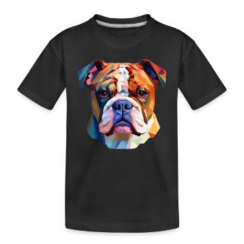 Bulldog - Bulldog à faible polygone - T-shirt bio Premium Enfant - noir - Devant