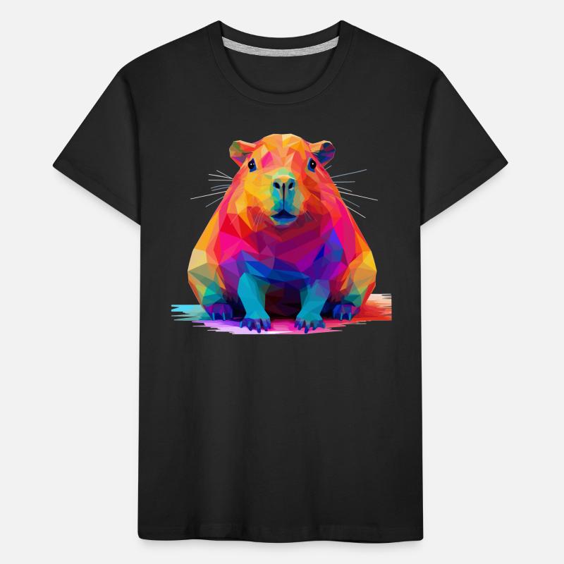 Capybara Low Polygon Design Kids' Premium Organic T-Shirt