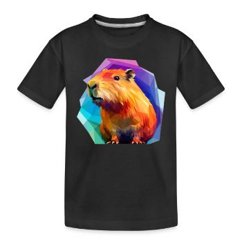 Capybara Low Polygon Design - Kids' Premium Organic T-Shirt - black - Front