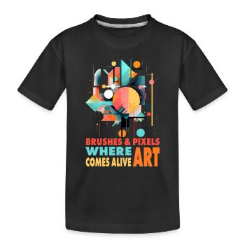 Digital Art - Kids' Premium Organic T-Shirt - black - Front