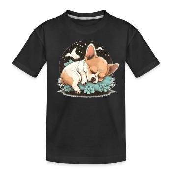 Chihuahua | Schlaf Nacht Pyjama Sonntag Niedlich - Kinder Premium Bio T-Shirt - Schwarz - Vorne