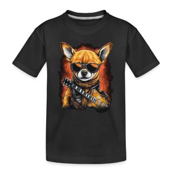 Chihuahua | Aloha Ukulele Hawaii Gitarre Lustiger - Kinder Premium Bio T-Shirt - Schwarz - Vorne