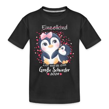 Ich Werde Eine Große Schwester 2024 - Kinder Premium Bio T-Shirt - Schwarz - Vorne
