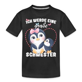 Ich Werde Eine Große Schwester 2025 - Kinder Premium Bio T-Shirt - Schwarz - Vorne