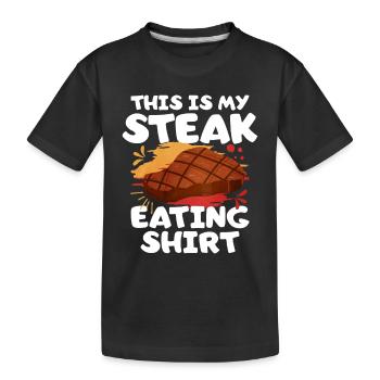 Steak - Kinder Premium Bio T-Shirt - Schwarz - Vorne