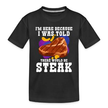 Steak - Kinder Premium Bio T-Shirt - Schwarz - Vorne