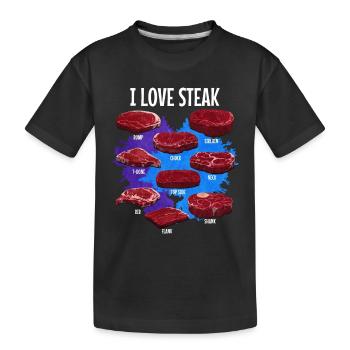 Steak - Kinder Premium Bio T-Shirt - Schwarz - Vorne