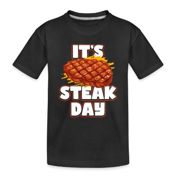 Steak - Kinder Premium Bio T-Shirt - Schwarz - Vorne