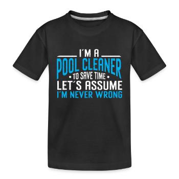 Nettoyage de piscine Travail Gardien de piscine - T-shirt bio Premium Enfant - noir - Devant
