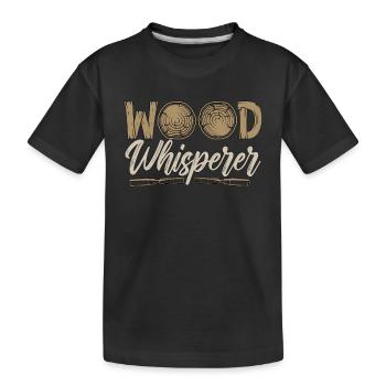 Tournage sur bois Chuchoteur sur bois Artisans tourneurs sur bois - T-shirt bio Premium Enfant - noir - Devant