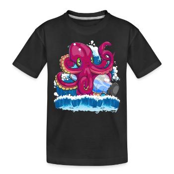 Créatures marines Océan Animal Cadeau Mignon Kraken - T-shirt bio Premium Enfant - noir - Devant