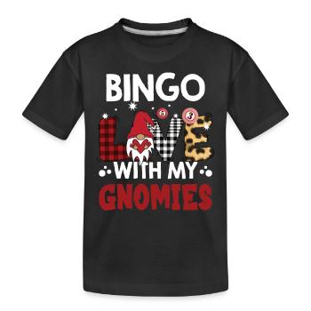 Bingo Liebe Mit Meinen Gnomies Buffalo Plaid Bingo - Kinder Premium Bio T-Shirt - Schwarz - Vorne