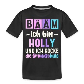 Name Holly Geschenk Grundschule - Kinder Premium Bio T-Shirt - Schwarz - Vorne