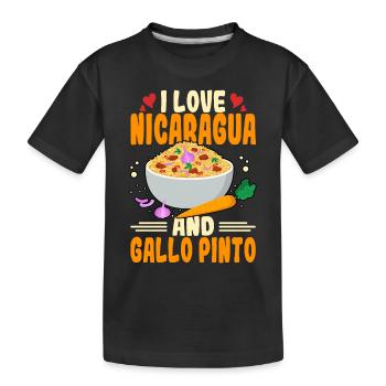 Love Nicaragua Gallo Pinto Cuisine d’Amérique centrale - T-shirt bio Premium Enfant - noir - Devant