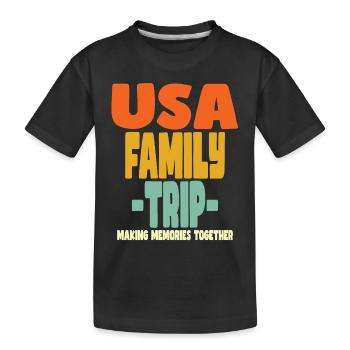 USA Family Trip Vacations - Kids' Premium Organic T-Shirt - black - Front