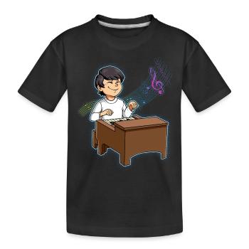 Young piano players - Kids' Premium Organic T-Shirt - black - Front