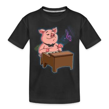 Pig Pianiste - T-shirt bio Premium Enfant - noir - Devant