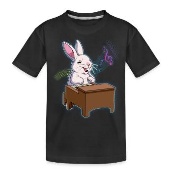 Pianiste Lapin - T-shirt bio Premium Enfant - noir - Devant