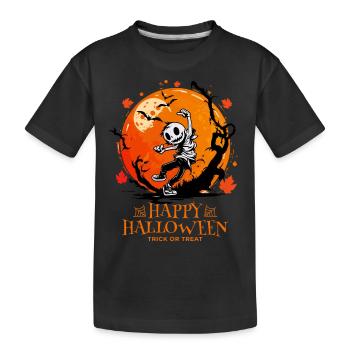 Happy Halloween Jack O Lantern Dabbing - Kids' Premium Organic T-Shirt - black - Front