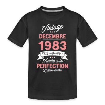 Vintage Décembre 1983 40 Ans - T-shirt bio Premium Enfant - noir - Devant