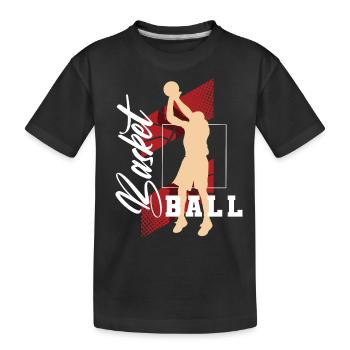 Joueur de basket-ball - T-shirt bio Premium Enfant - noir - Devant