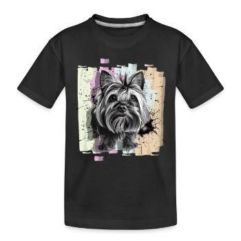 Yorkshire Terrier - Kinder Premium Bio T-Shirt - Schwarz - Vorne