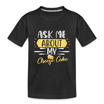 Heavenly delicious: Posez-moi des questions sur mon gâteau au fromage - T-shirt bio Premium Enfant - noir - Devant