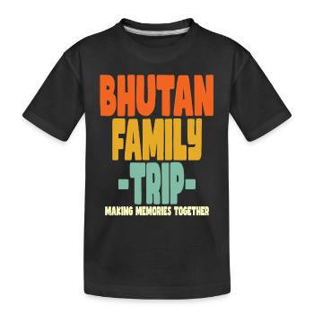 Bhutan Family Trip Holidays - Kids' Premium Organic T-Shirt - black - Front