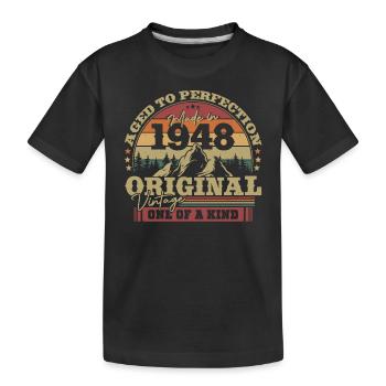 Geburtstagsgeschenk Vintage 1948 75 Jahre - Kinder Premium Bio T-Shirt - Schwarz - Vorne
