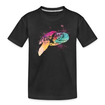 Sea Turtle Tortoise Watercolor - Kinder Premium Bio T-Shirt - Schwarz - Vorne