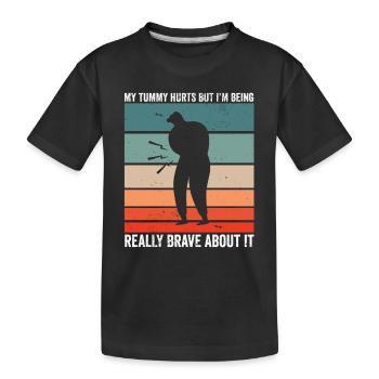 Drôle de survivant de maux de ventre Mon ventre fait mal coeliaque - T-shirt bio Premium Enfant - noir - Devant