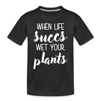 Quand la vie mouille vos plantes - T-shirt bio Premium Enfant - noir - Devant