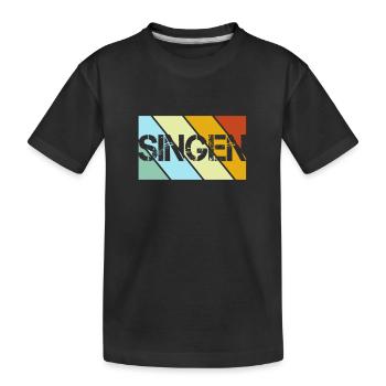 Singing Retro - Kids' Premium Organic T-Shirt - black - Front