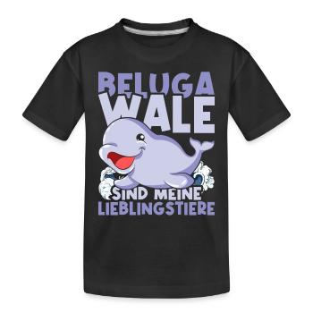 Lieblingstier Ozean Tier Geschenk Beluga Wal - Kinder Premium Bio T-Shirt - Schwarz - Vorne