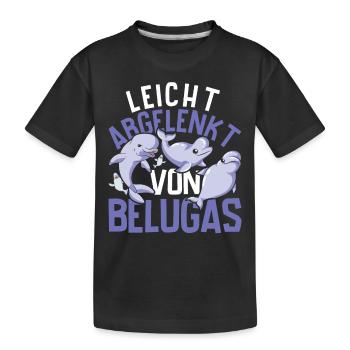 Ozean Tierliebhaber Lustiges Geschenk Beluga Wal - Kinder Premium Bio T-Shirt - Schwarz - Vorne