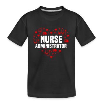 Schönes Krankenschwester Administrator Herz - Kinder Premium Bio T-Shirt - Schwarz - Vorne
