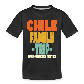 Chile Family Trip Holidays - Kids' Premium Organic T-Shirt - black - Front