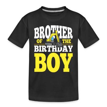 Frère de la famille de construction de garçon d’anniversaire - T-shirt bio Premium Enfant - noir - Devant