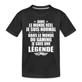 Dans Le Monde Du Gaming, Je Suis Une Légende ! - T-shirt bio Premium Enfant - noir - Devant