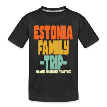 Estonia Family Trip Holidays - Kids' Premium Organic T-Shirt - black - Front