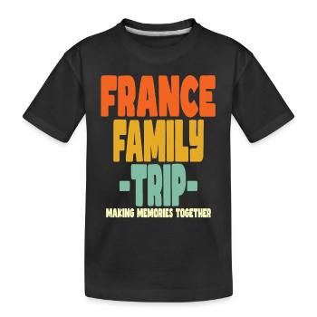 France Family Trip Holidays - Kids' Premium Organic T-Shirt - black - Front