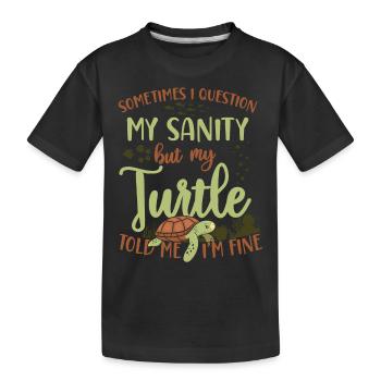 Sea Turtle Tortoise Sometimes I - Kids' Premium Organic T-Shirt - black - Front