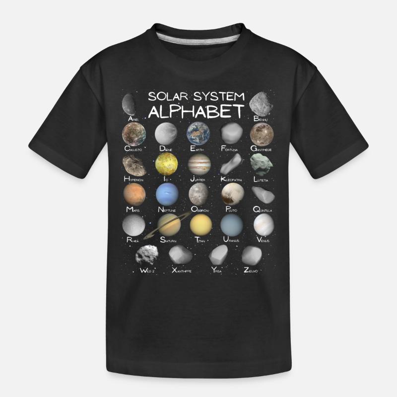 Système solaire ABC - T-shirt bio Premium Enfant - noir