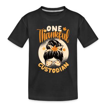 Un gardien reconnaissant drôle de Thanksgiving - T-shirt bio Premium Enfant - noir - Devant